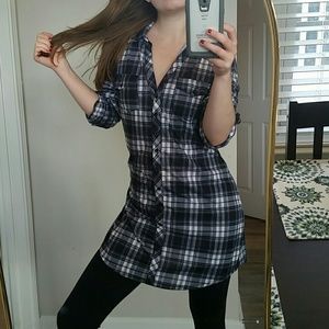 Long plaid shirt/dress